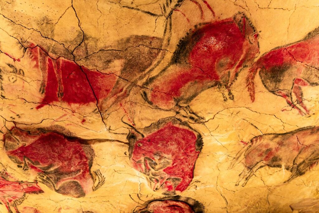 red bison from cave paintings of Altamira cave