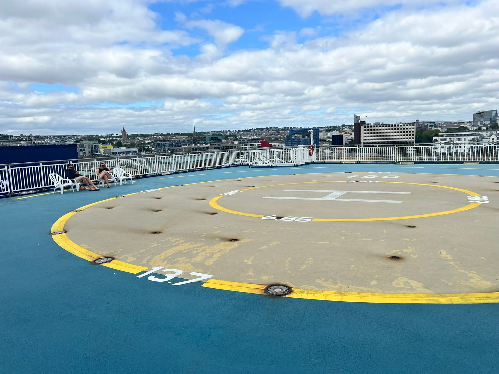 The helipad on the foredeck of the Brittany Ferries ship Pont-Aven