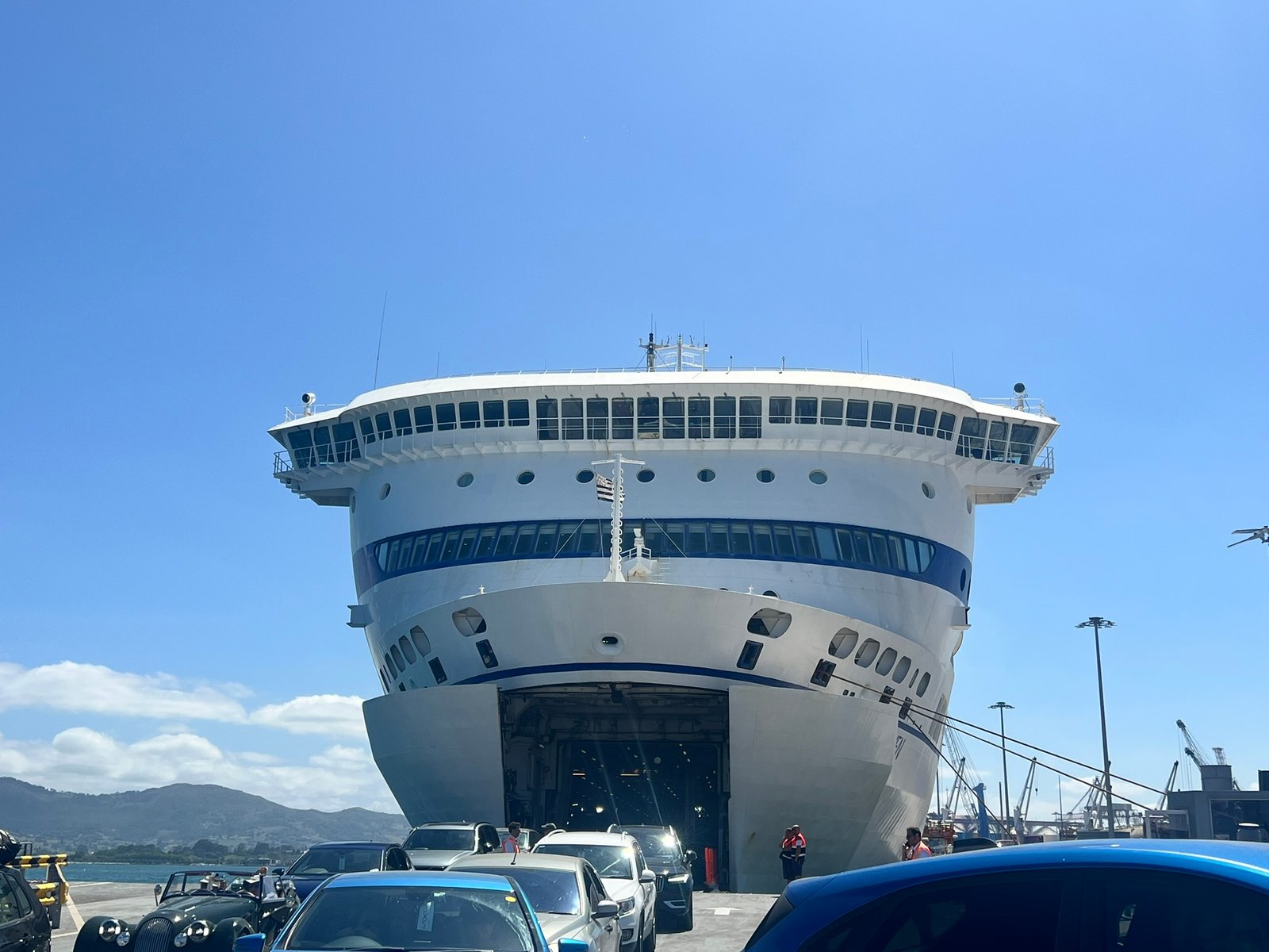 A Brittany Ferries ship on the crossing from Spain back to the UK